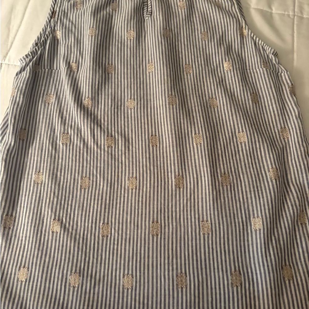 Talbots Blue and White Striped Top